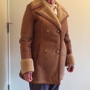 Shearling 3/4 length coat